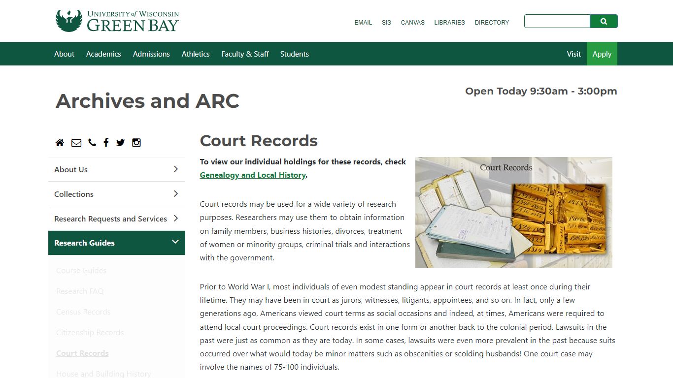 Court Records - Research Guides - Archives and ARC - UW-Green Bay